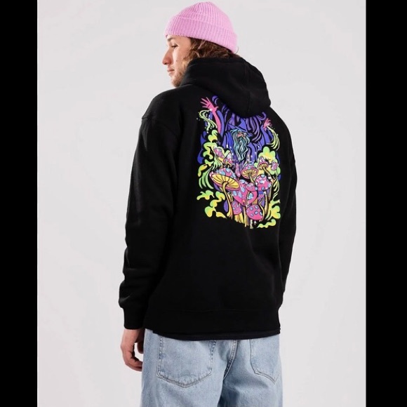 A.Lab Other - A-Lab Medium Magic Fungi Mushrooms Wizard Hoodie Sweatshirt Long Sleeve Black